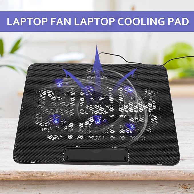 Vaguelly Laptop Cooling Pad 15.6 Inch with 1 Quiet Fan Black Laptop Cooler Stand for Gaming and Office Use Portable Cooling Base Compatible with 15.6 Notebooks