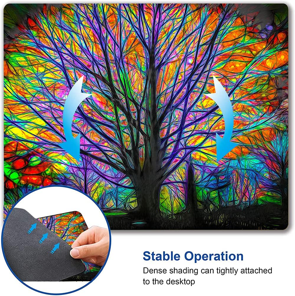 Spring Life Tree Custom Design Square Waterproof Non-Slip Rubber Base Mouse Pad for Office Laptop, 9.5"x7.9"x0.12" Inch