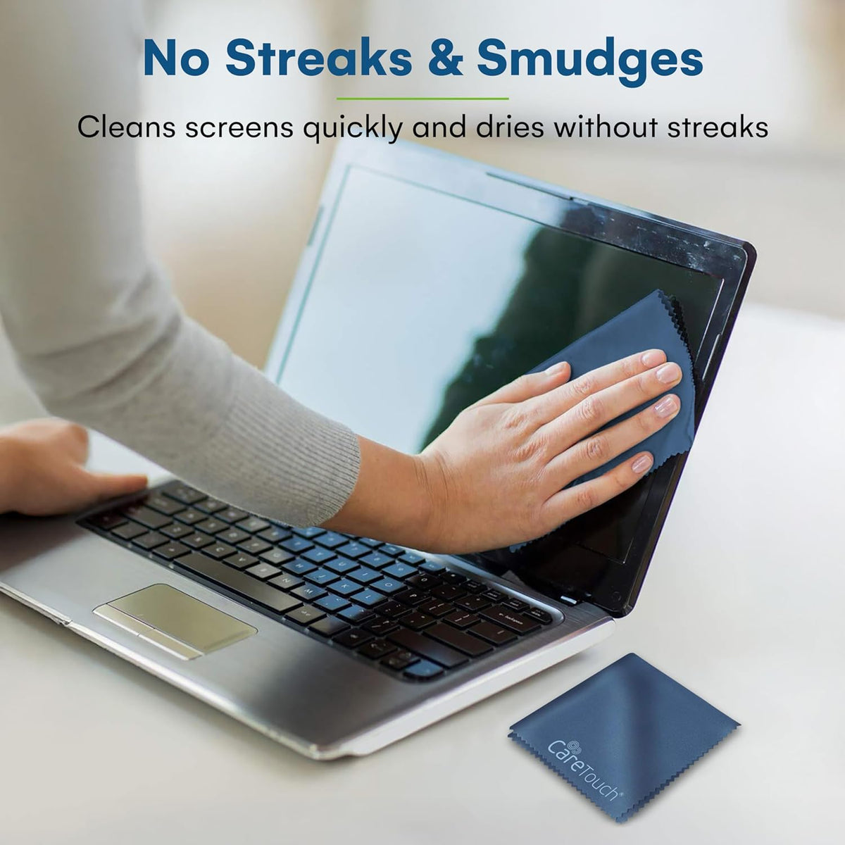 6 Pack 6" 7" Care Touch Microfiber Cleaning Cloths, - Cleans Glasses, Lenses, Phones, Screens, Other Delicate Surfaces
