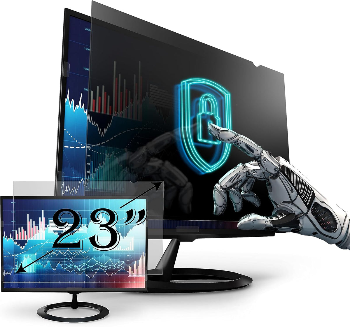 Privacy Screen Filter for 23 Inches Desktop Computer Monitor, Screen Protector Size is 20 inch width x 11.3 inch height