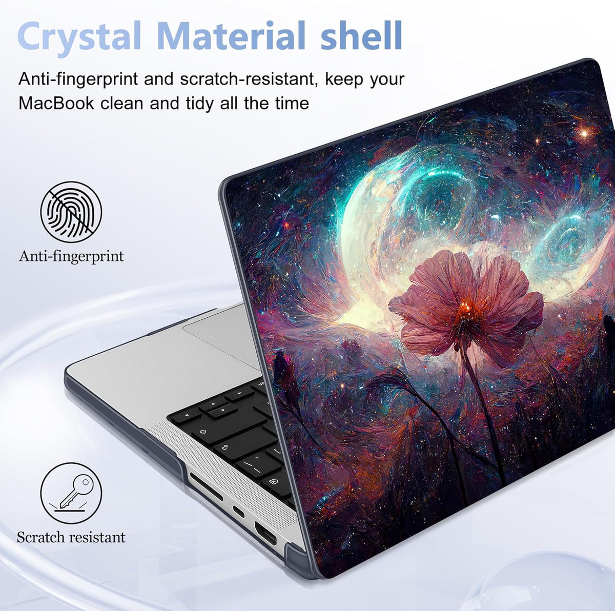 for MacBook Pro 16 inch Case 2021 2022 2023 2024 Release A3186 A3403 M4 A2991 M3 A2780 M2 A2485 M1 Pro/Max, Hard Shell Case with Screen Protector & Keyboard Cover, Galaxy Space