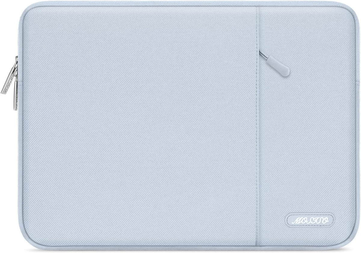 MOSISO Laptop Case 15 inch, 15 inch Laptop Sleeve Compatible with MacBook Air 15 M4 A3241 M3 A3114 M2 A2941 2025 2024 2023,Dell XPS 15,Polyester Vertical Computer Sleeve Bag with Pocket, Baby Blue