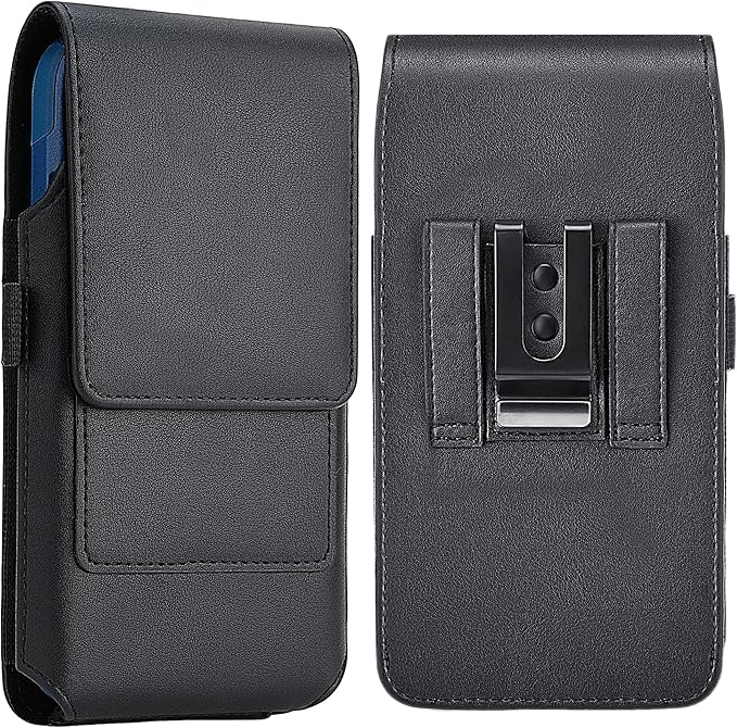 Mopaclle Cell Phone Holster with Belt Clip and Loop,Phone Belt Holder Compatible iPhone 17 Pro Max/Air,iPhone 16 Pro Max, 15, 14 Pro Max, Galaxy S25 Plus, S24 Plus, S23 Plus – Fits with Case On