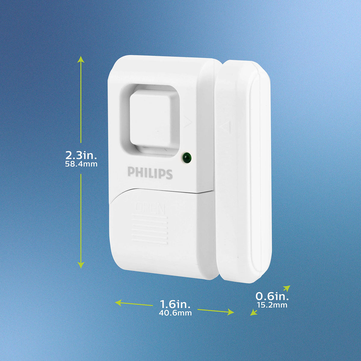 Philips Personal Security Window and Door Alarm, 4 Pack, DIY Protection, Burglar Alert, Wireless, Chime/Alarm, Easy Installation, Ideal for Home