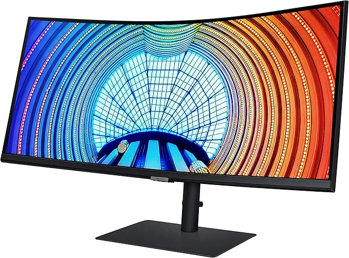 Samsung Business S65UA Series 34 Inch Curved WQHD 3440x1440 Computer Monitor HDR10 100 Hz USB-C DP Daisy Chain HDMI 2.0 USB 3.0 Hub (S34A654UXN) Black