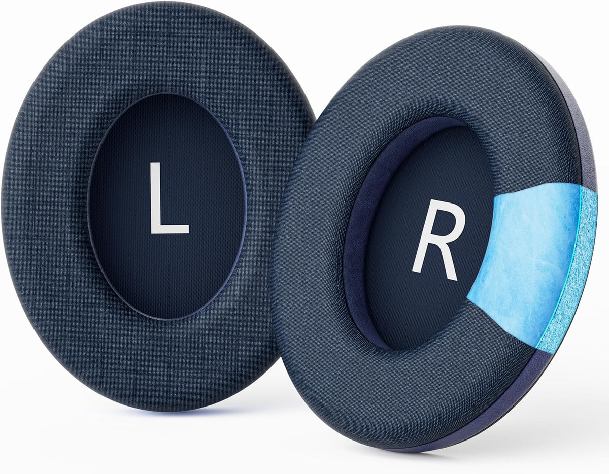 Full Cooling Gel Replacement Earpads for Bose Quiet Comfort QC35 Headphones Ear Pads Cushions with Breathable Ice Silk Fabric, High-Density Noise Cancelling Foam - Blue