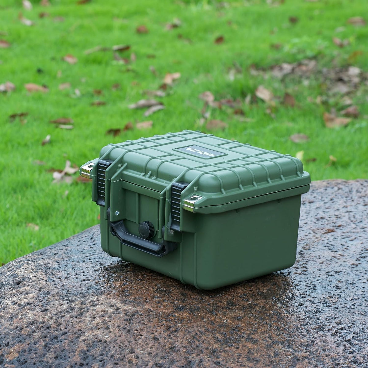 MEIJIA Portable All Weather IP67 Waterproof Camera Case,hard case with Customizable Fit Foam,Fit Use of Drones,Camera,Equipments,10.62 x9.68x6.87inches(Green)