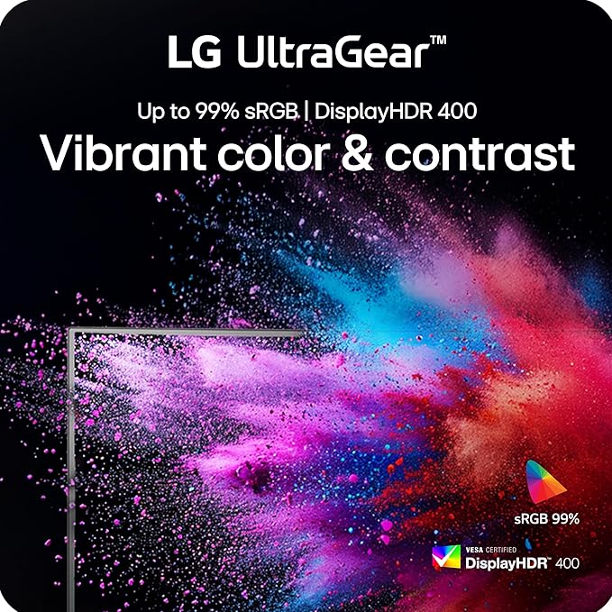 LG 27G610A-B 27-inch Ultragear QHD (2560 x 1440) IPS Gaming Monitor 200Hz 1ms AMD FreeSync Premium VESA DisplayHDR 400 HDMI DisplayPort Tilt/Height/Swivel/Pivot Stand Black