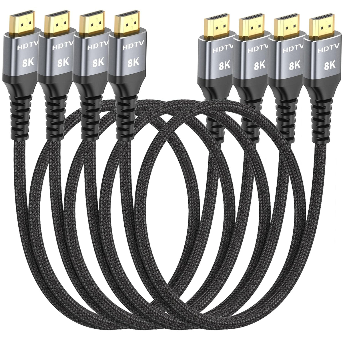 8K 3FT 4-Pack, 48Gbps 2.1 HDR10+, 2.3 HDMI Cable High Speed HDMI Cord for Neat, Support SBTM, QMS, CEC, HDCP for TV