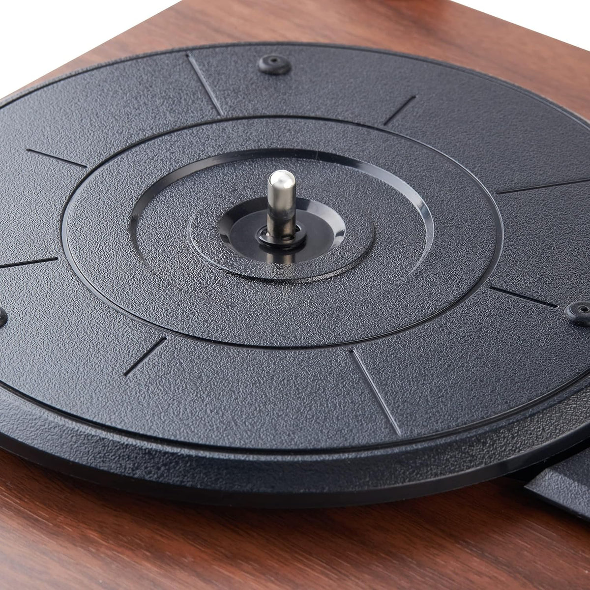 Amazon Basics Desktop Turntable Vinyl Record Player with Bluetooth and Built-in Speakers, 3-Speed, Black