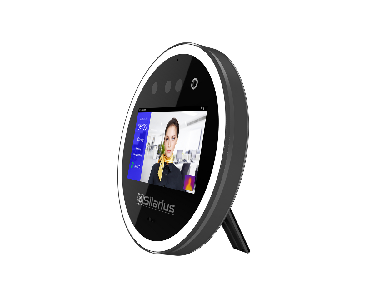 Silarius SIL‐ACCESSTEMP Smart Facial Time Attendance Access Control Terminal with Temperature Measurement , Employee time management Device (NDAA Compliant)