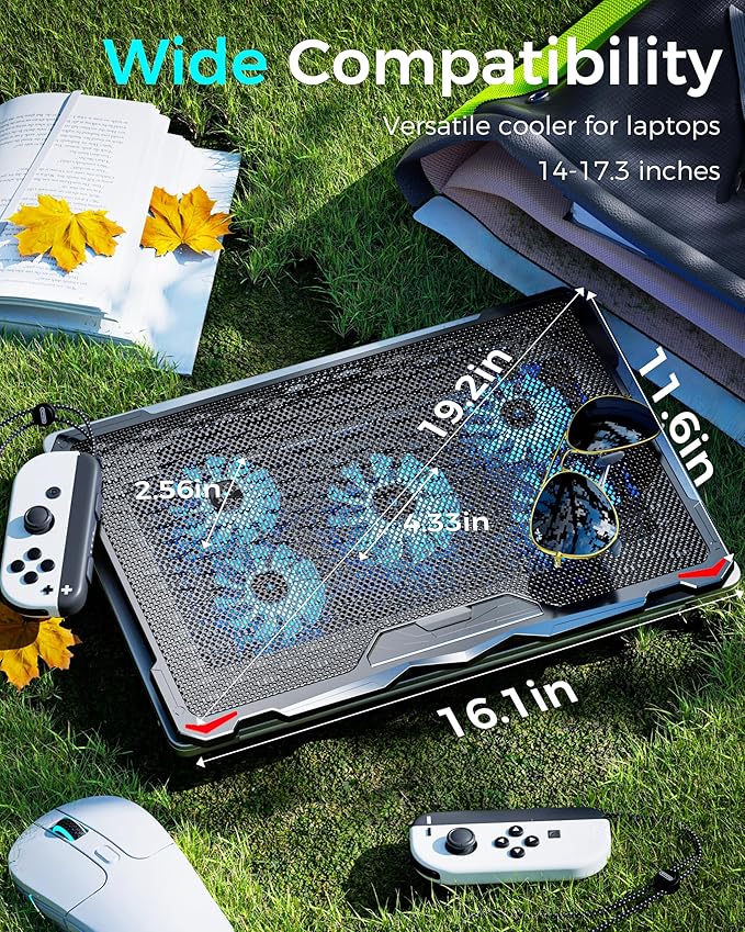 AICHESON AA3 Gaming Laptop 8 Cooling Fans and S035 Blue Laptop Cooler Set